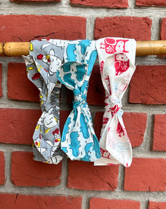 Kukdoo-Owl-Hippos - Set of 3 Handcrafted Cotton Bow Hairbands