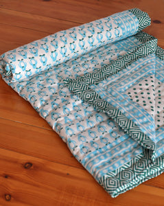 Sky Penguin Polka GOTS Certified Organic Cotton Quilt for Babies/Kids