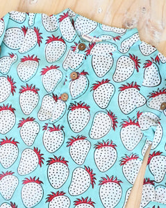 Strawberry Cotton Kurta Pyjama Set for Kids