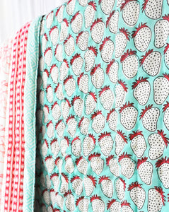 Strawberry GOTS Certified Organic Cotton Quilt for Babies/Kids