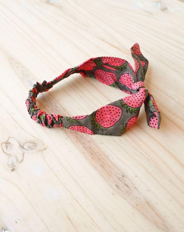 Strawberry Handcrafted Cotton Bow Hairband