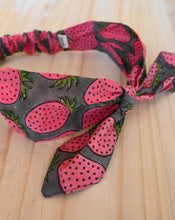 Load image into Gallery viewer, Strawberry Handcrafted Cotton Bow Hairband

