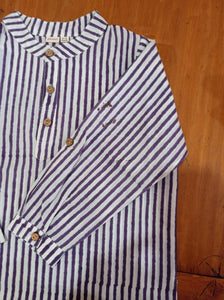 Purple Cotton Kurta Pyjama Set for Kids (Minor Defect P3)