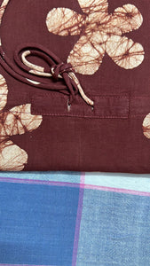 Shahi Batik Hand Block Printed Cotton Kaftan - Full Length - Minor Defect FK22