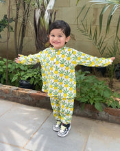 Load image into Gallery viewer, The Yellow Beet-the-Root Cotton Kurta Pyjama Set for Kids
