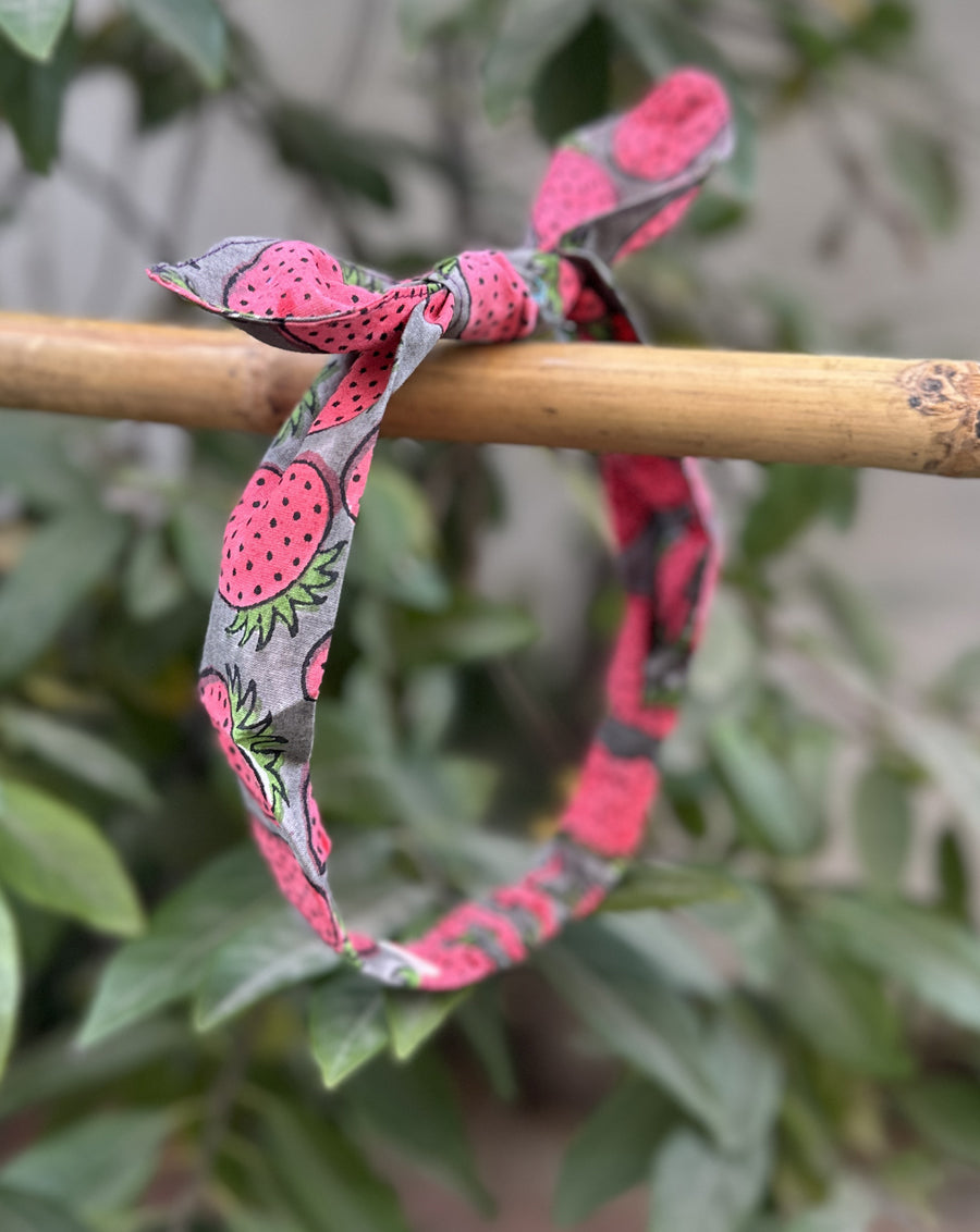 Cat-Nazar-Strawberry- Set of 3 Handcrafted Cotton Bow Hairbands