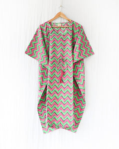 Habba Babba Hand Block Printed Cotton Midi Kaftan