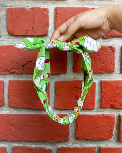 Kuk doo koo- beet the root- Set of 2 Handcrafted Cotton Bow Hairbands