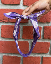 Load image into Gallery viewer, Purple Combo- Set of 2 Handcrafted Cotton Bow Hairbands
