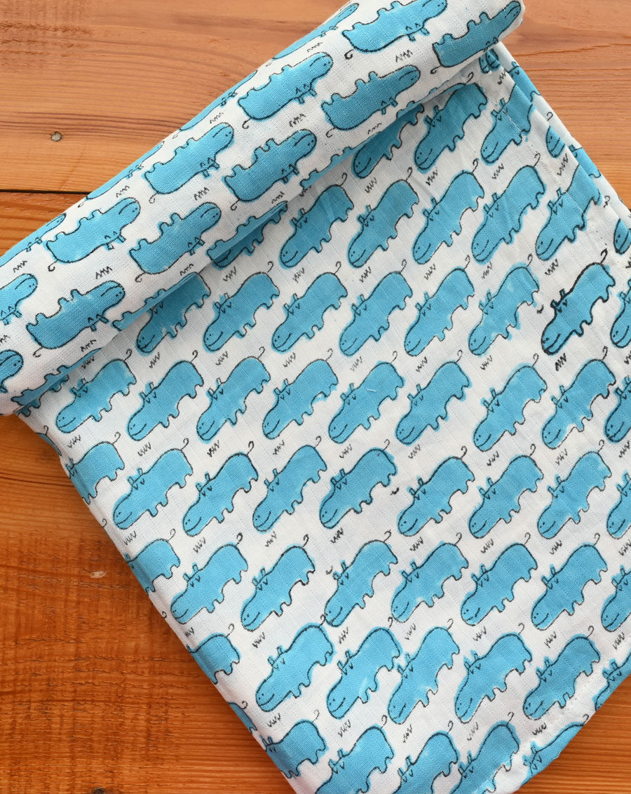 Happy Hippos GOTS Certified Organic Cotton Swaddle