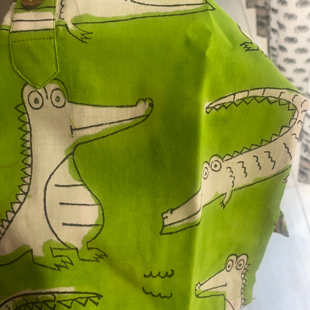Agar Magar Green Cotton Kurta Pyjama Set for Kids