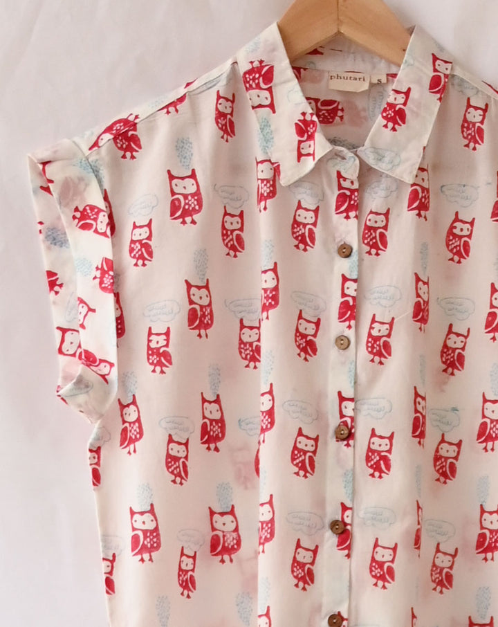 Transistor Owl Chill Jams - Soft Cotton Shirt & Pyjama Set