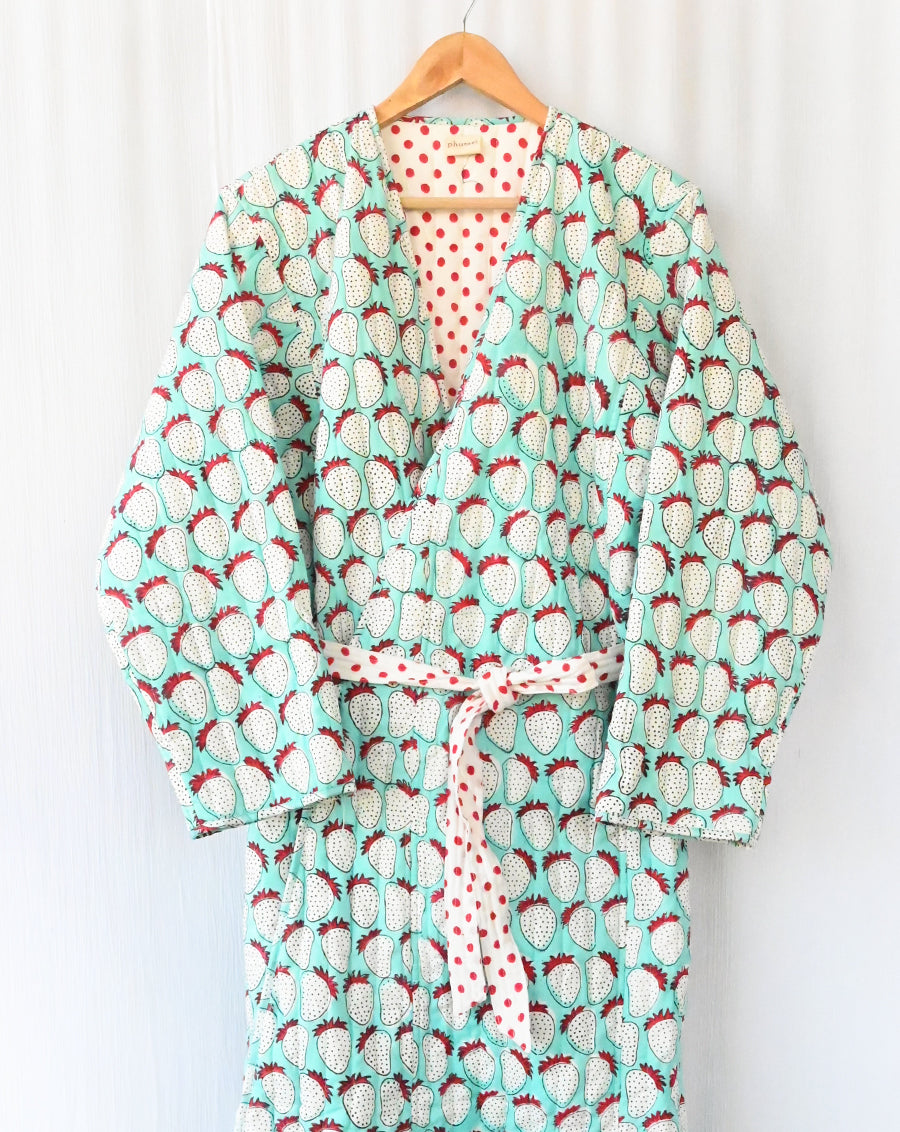Mint Strawberry Aatam Sukh - Quilted Winter Jacket